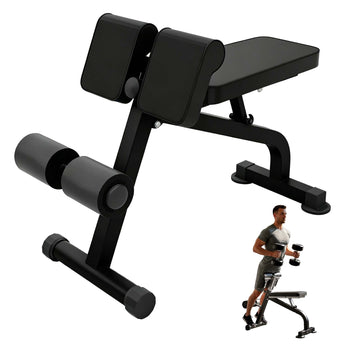 Multifunctional Hyperextension & Curls Bench, Black, Steel Frame