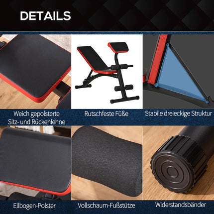 Adjustable weight bench - 6 angles, supports up to 120 kg