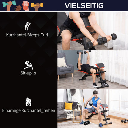 Adjustable weight bench - 6 angles, supports up to 120 kg