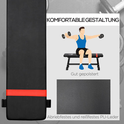 Multifunctional weight bench - 150 kg capacity, black metal