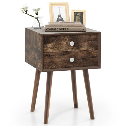 Multifunctional bedside table with storage space made of wood 40 x 40 x 59.5 cm brown