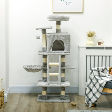 Cat tree with hammock, cave & basket for cats up to 4.5 kg
