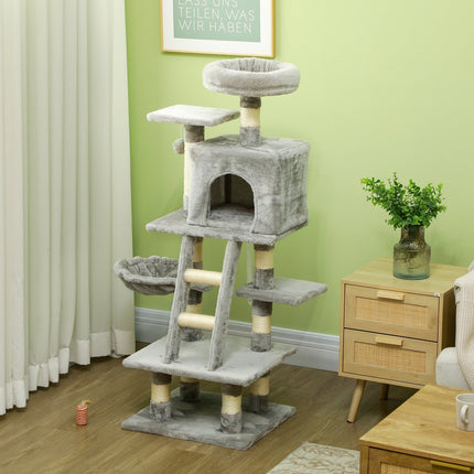 Cat tree with hammock, cave & basket for cats up to 4.5 kg