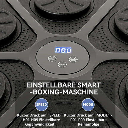 Music Boxing Machine, Electronic Bluetooth Boxing Machine with LED Lights, Music, Wall Mounted Boxing Target for Adults, Home Exercise, Black