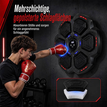 Music Boxing Machine with 9 LED Modes & 10 Speed Levels