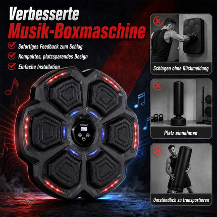 Music Boxing Machine with 9 LED Modes & 10 Speed Levels