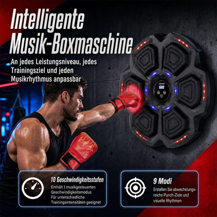 Music Boxing Machine with 9 LED Modes & 10 Speed Levels