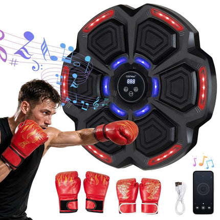 Music Boxing Machine with 9 LED Modes & 10 Speed Levels