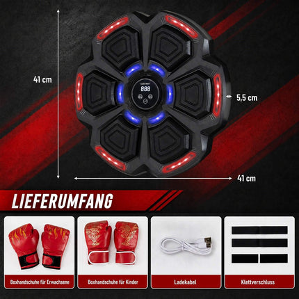 Music Boxing Machine with 9 LED Modes & 10 Speed Levels