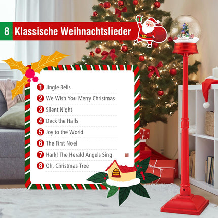 Musical Christmas Lantern with Snow Globe, 8 Melodies, 153 cm