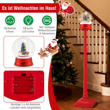 Musical Christmas Lantern with Snow Globe, 8 Melodies, 153 cm