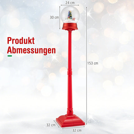 Musical Christmas Lantern with Snow Globe, 8 Melodies, 153 cm
