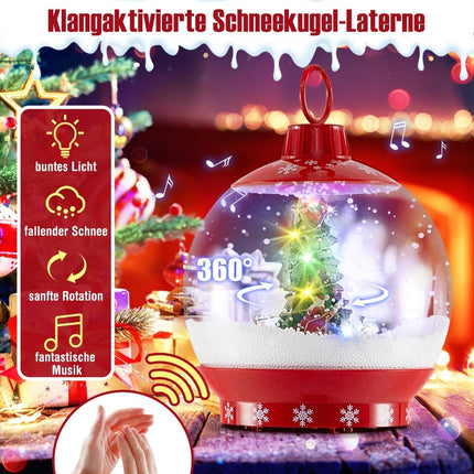 Musical Christmas Street Lamp, 173cm, Sound-Activated Snow Globe