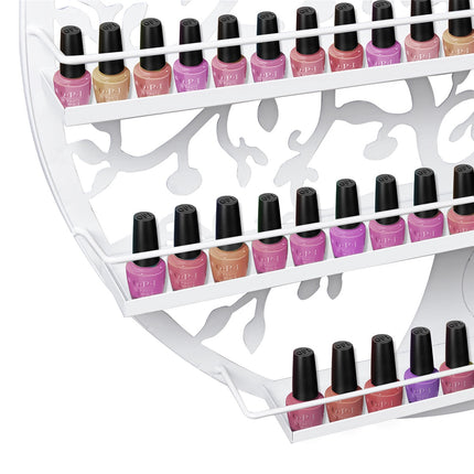 Nail Polish Rack, 5-Tier Wall-Mounted Metal, White