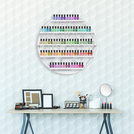 Nail Polish Rack, 5-Tier Wall-Mounted Metal, White