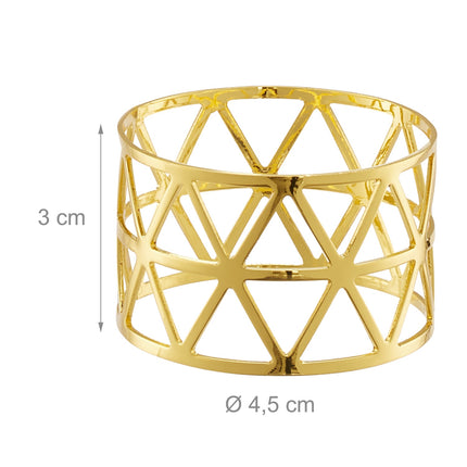 Napkin Rings Set of 12 – Metal Geometric Design