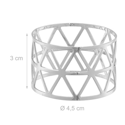 Napkin Rings Set of 12 – Metal Geometric Design