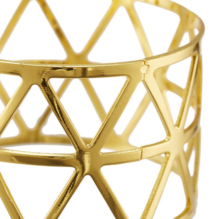 Napkin Rings Set of 12 – Metal Geometric Design