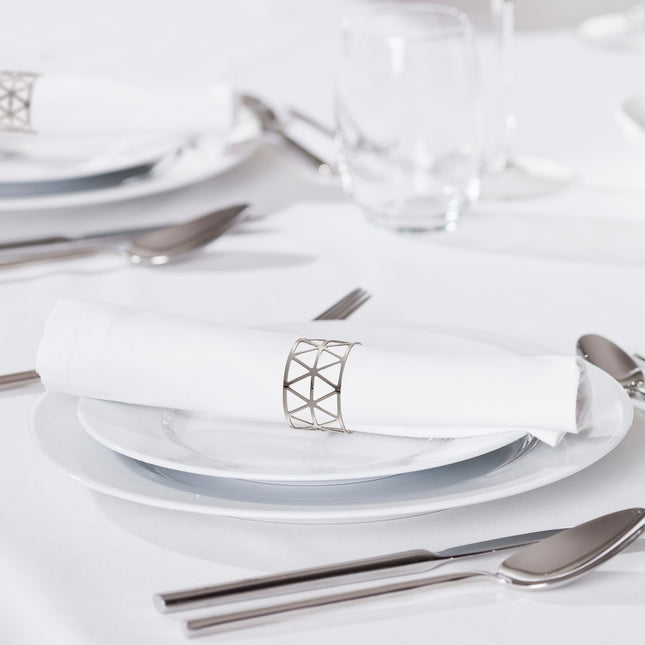 Napkin Rings Set of 12 – Metal Geometric Design