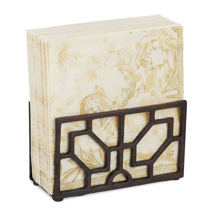 Napkin stand cast iron checkered motif