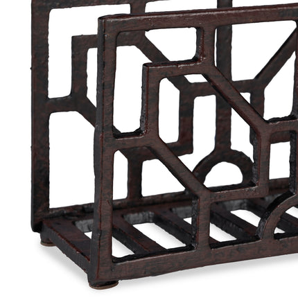 Napkin stand cast iron checkered motif