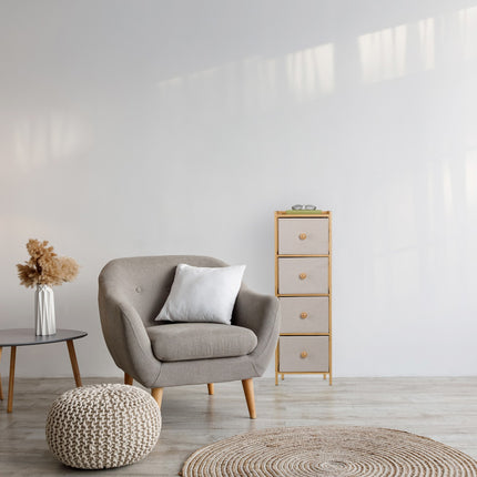 Narrow 4-Drawer Chest for Bedroom, Hallway, Living Room