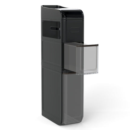 Narrow Bathroom Cabinet with 2 Drawers, Tissue Box, Black
