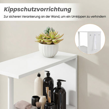 Narrow Bathroom Cabinet with Shelves & Drawer, 45x20x114 cm