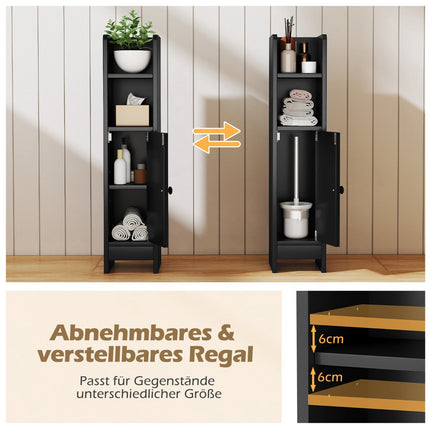Narrow Bathroom Cabinet with Shelves and Adjustable Storage