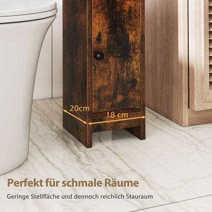 Narrow Bathroom Cabinet with Shelves and Adjustable Storage