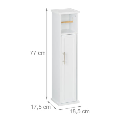 Narrow Bathroom Cabinet with Toilet Paper Holder
