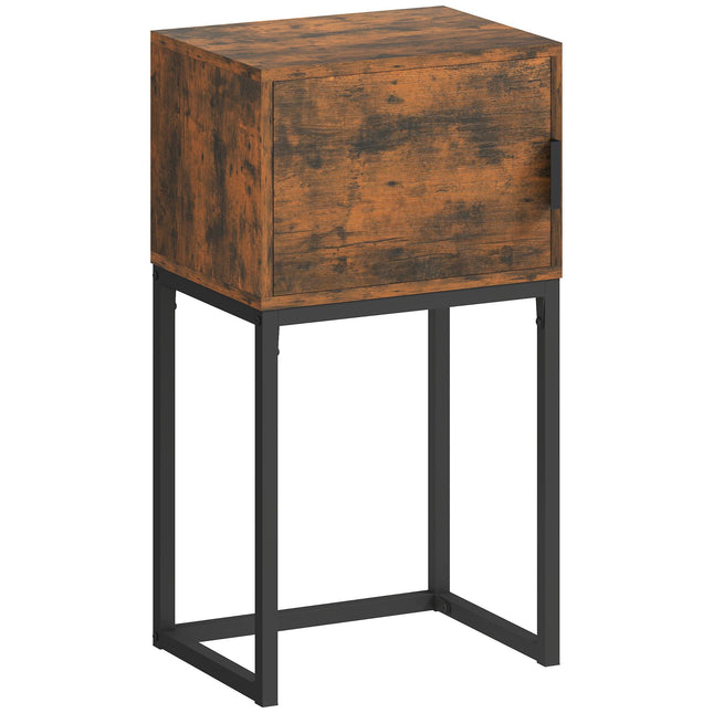 Narrow Console Table, Industrial Design, Rustic Brown, 40x30x76cm