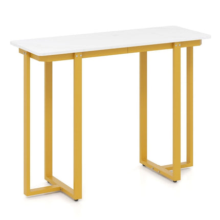 Narrow Console Table with Faux Marble Top, 107 x 40 cm