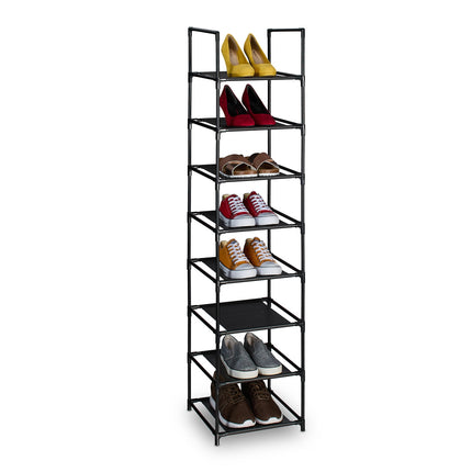 Narrow Shoe Rack with Fabric Shelves, Space-Saving
