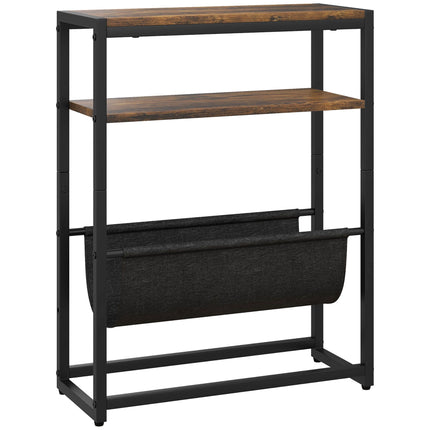 Narrow Side Table, 3-Tier Shelf, V Magazine Rack, 43x18x56 cm