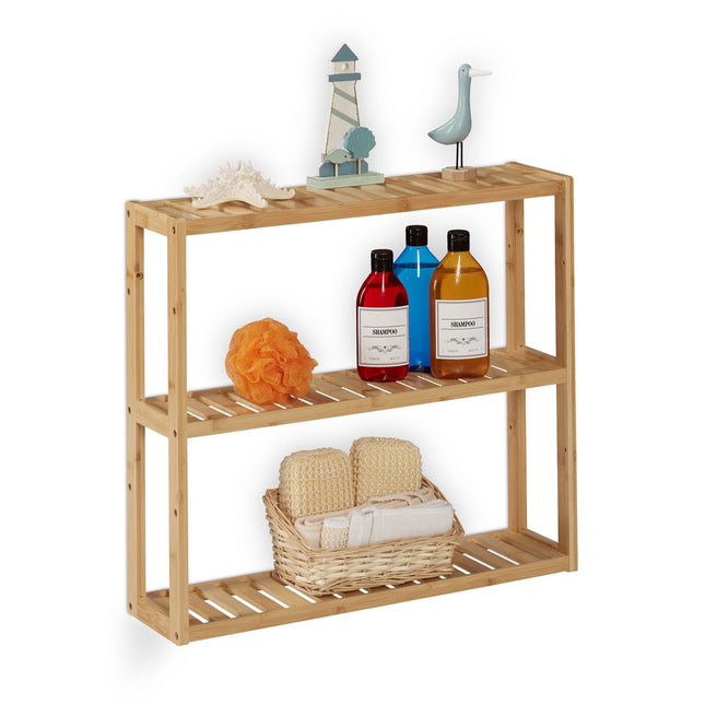 Narrow bathroom shelf with 3 shelves