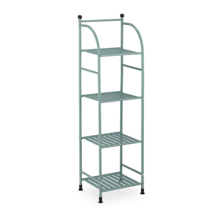 Narrow floor-standing shelf with 4 shelves