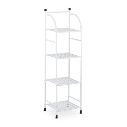 Narrow floor-standing shelf with 4 shelves