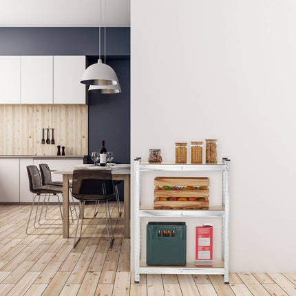 Narrow strong shelves with 5 levels