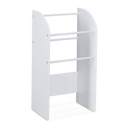 Narrow toy storage unit with monsters