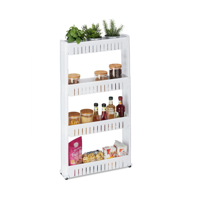 Narrow trolley with 4 shelves