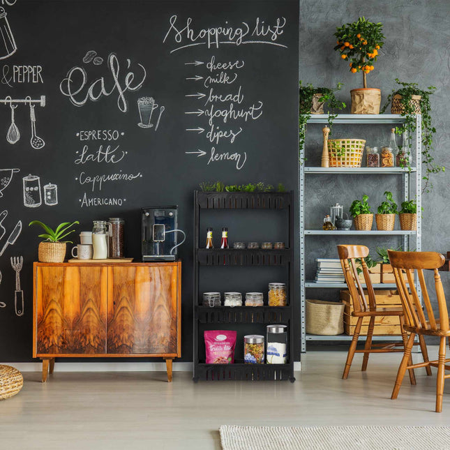 Narrow trolley with 4 shelves