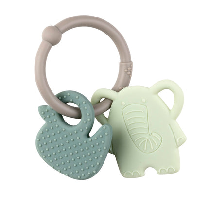Nattou Teether Elephant & Duck, Gray