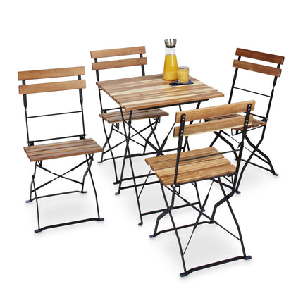 Natural garden chair in set of 4
