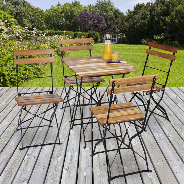 Natural garden chair in set of 4