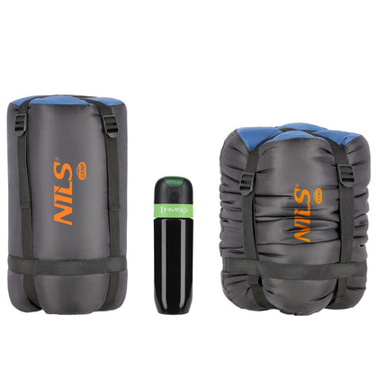Navy Blue-Orange Sleeping Bag, Lightweight, Compact