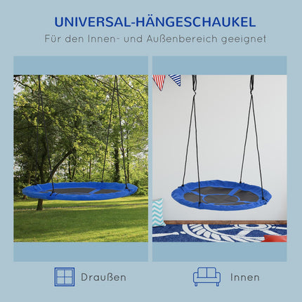 Adjustable Blue Nest Swing, Ø110 cm, 150 kg, 3-12 years