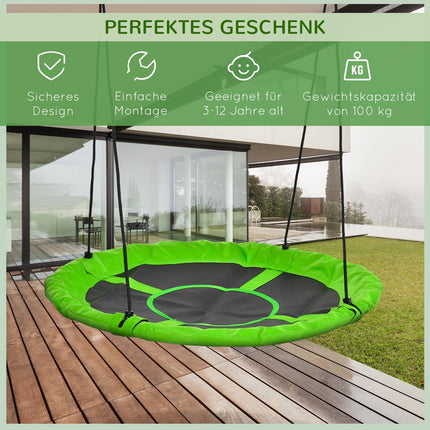 Green Nest Swing, Ø110 Cm, adjustable for 3-12 years, 150 kg capacity