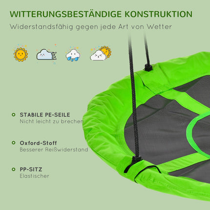 Green Nest Swing, Ø110 Cm, adjustable for 3-12 years, 150 kg capacity
