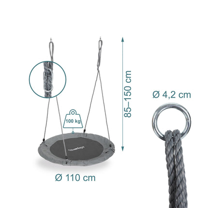 Nest Swing 110 cm – Round Garden Swing for Relaxation